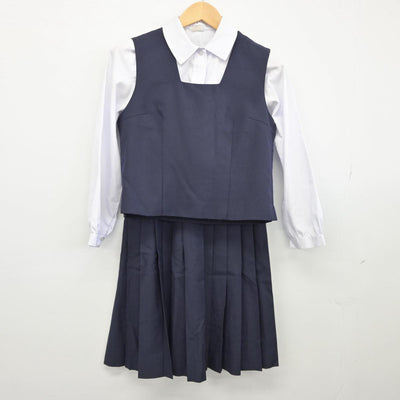 【中古】神奈川県 西高津中学校 女子制服 4点（ブレザー・ベスト・シャツ・スカート）sf026416