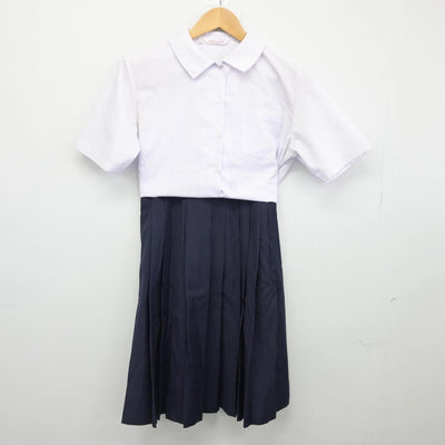 【中古】神奈川県 西高津中学校 女子制服 2点（シャツ・スカート）sf026418