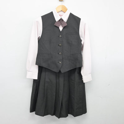 【中古】佐賀県 牛津高等学校 女子制服 6点（ブレザー・ベスト・シャツ・スカート）sf026445