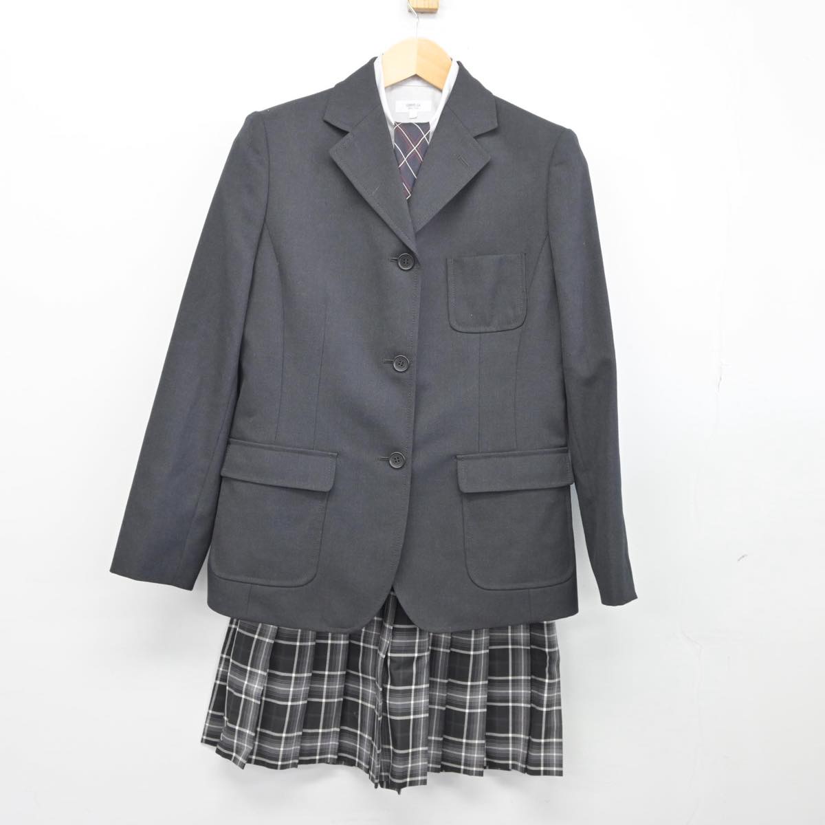 【中古】兵庫県 神戸龍谷中学校 女子制服 5点（ブレザー・シャツ・スカート）sf026451