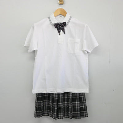 【中古】兵庫県 神戸龍谷中学校 女子制服 4点（ニットベスト・シャツ・スカート）sf026453