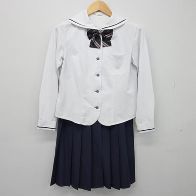 【中古】山形県 東北文教大学山形城北高等学校 女子制服 4点（セーラー服・スカート）sf026491