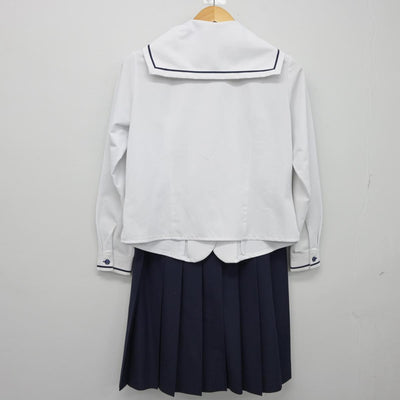 【中古】山形県 東北文教大学山形城北高等学校 女子制服 4点（セーラー服・スカート）sf026491