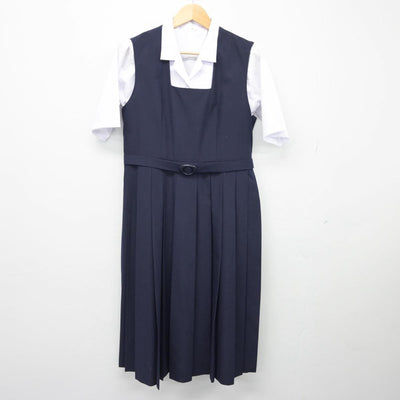 【中古】千葉県 逆井中学校 女子制服 2点（シャツ・ジャンパースカート）sf026498