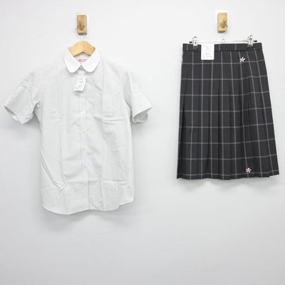 【中古】鹿児島県 明桜館高等学校 女子制服 3点（シャツ・スカート）sf026499