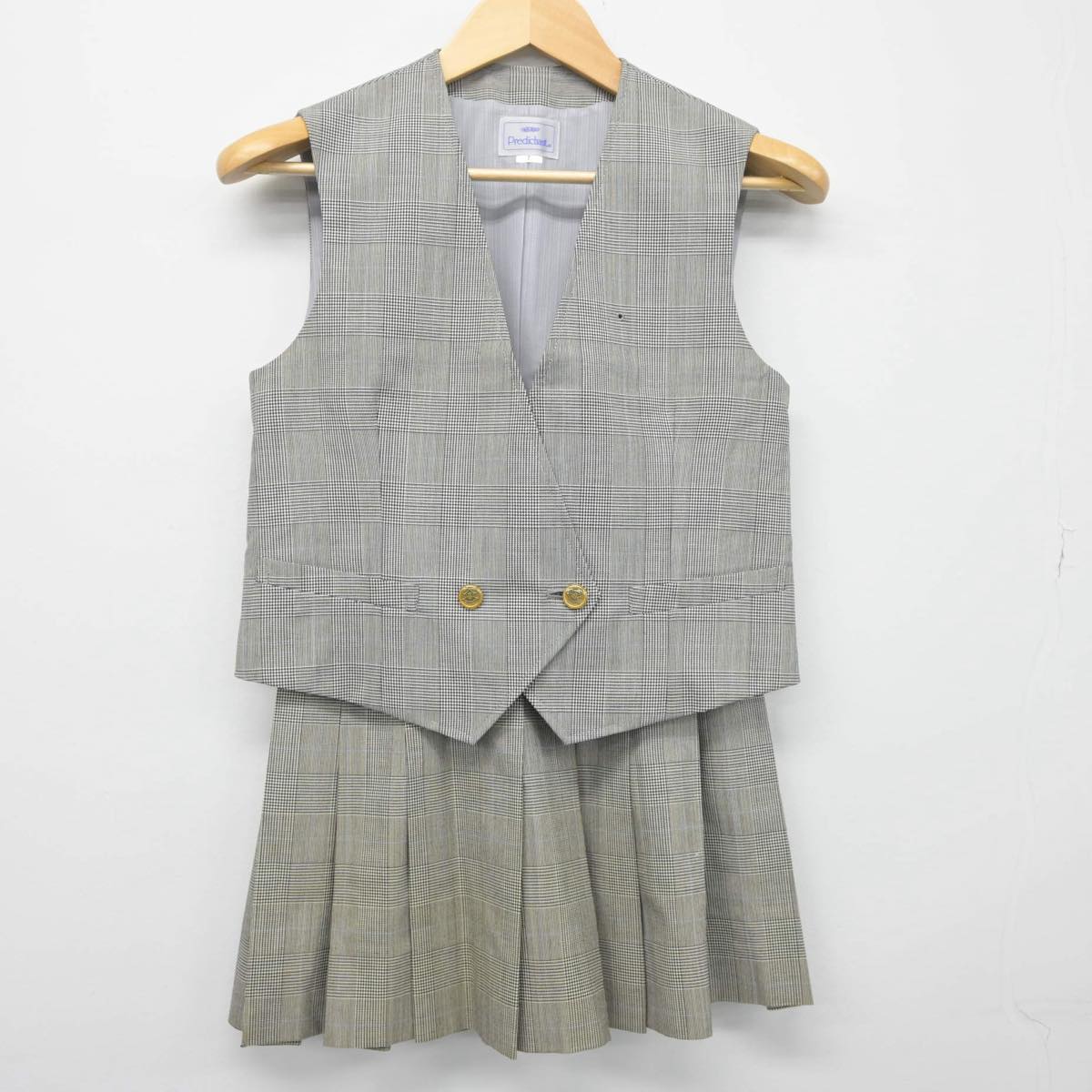 【中古】千葉県 千城台高等学校 女子制服 2点（ベスト・スカート）sf026511