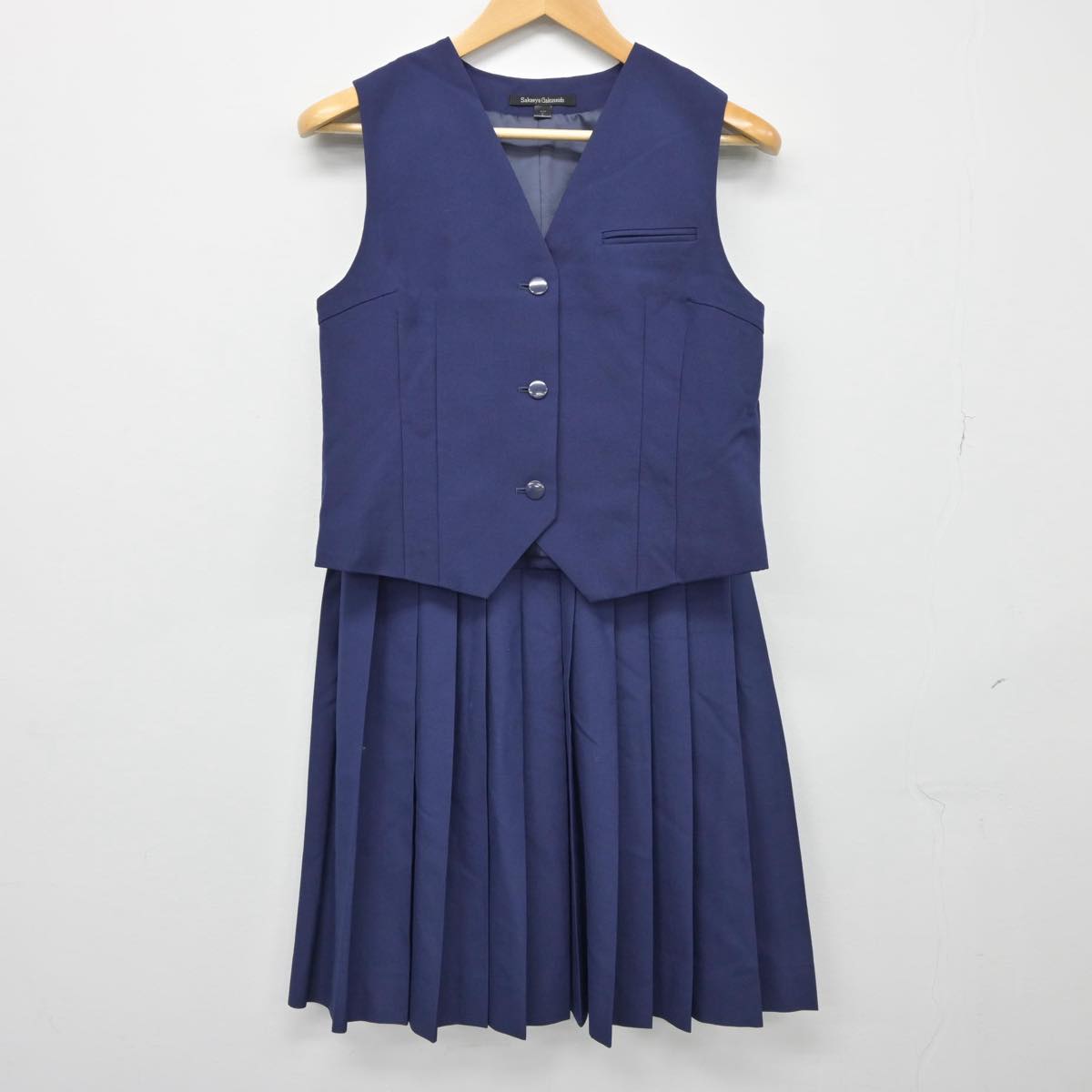 【中古】千葉県 習志野高等学校 女子制服 2点（ベスト・スカート）sf026513