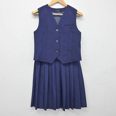 【中古】千葉県 習志野高等学校 女子制服 2点（ベスト・スカート）sf026513