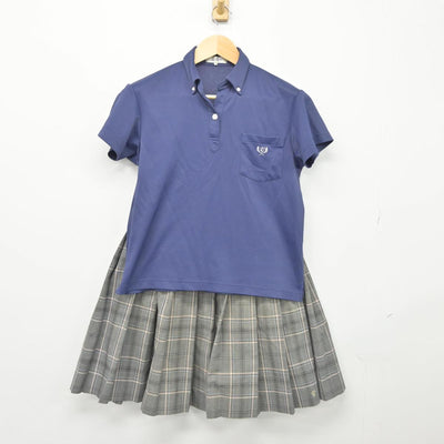 【中古】山口県 高川学園中学校 女子制服 2点（シャツ・スカート）sf026524