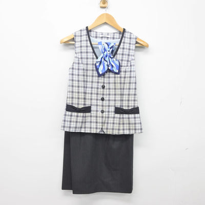 【中古】 事務服 女子制服 3点（ベスト・スカート）sf026535