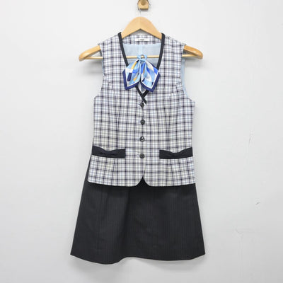 【中古】 事務服 女子制服 3点（ベスト・スカート）sf026536