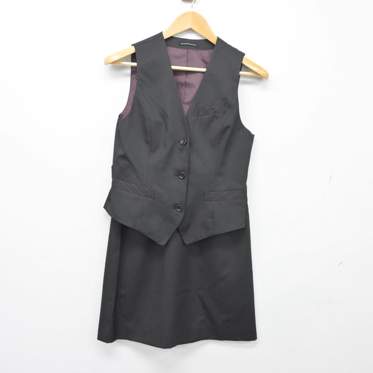 【中古】 事務服 女子制服 2点（ベスト・スカート）sf026540