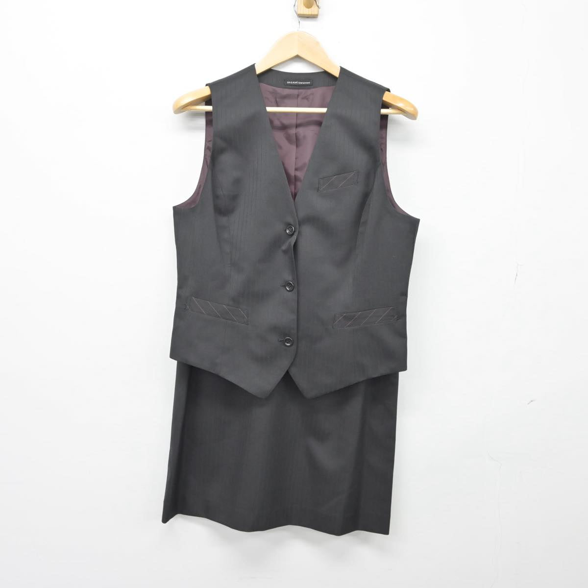 【中古】 事務服 女子制服 2点（ベスト・スカート）sf026543