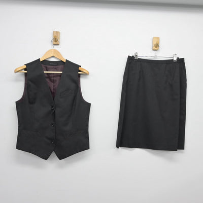 【中古】 事務服 女子制服 2点（ベスト・スカート）sf026543