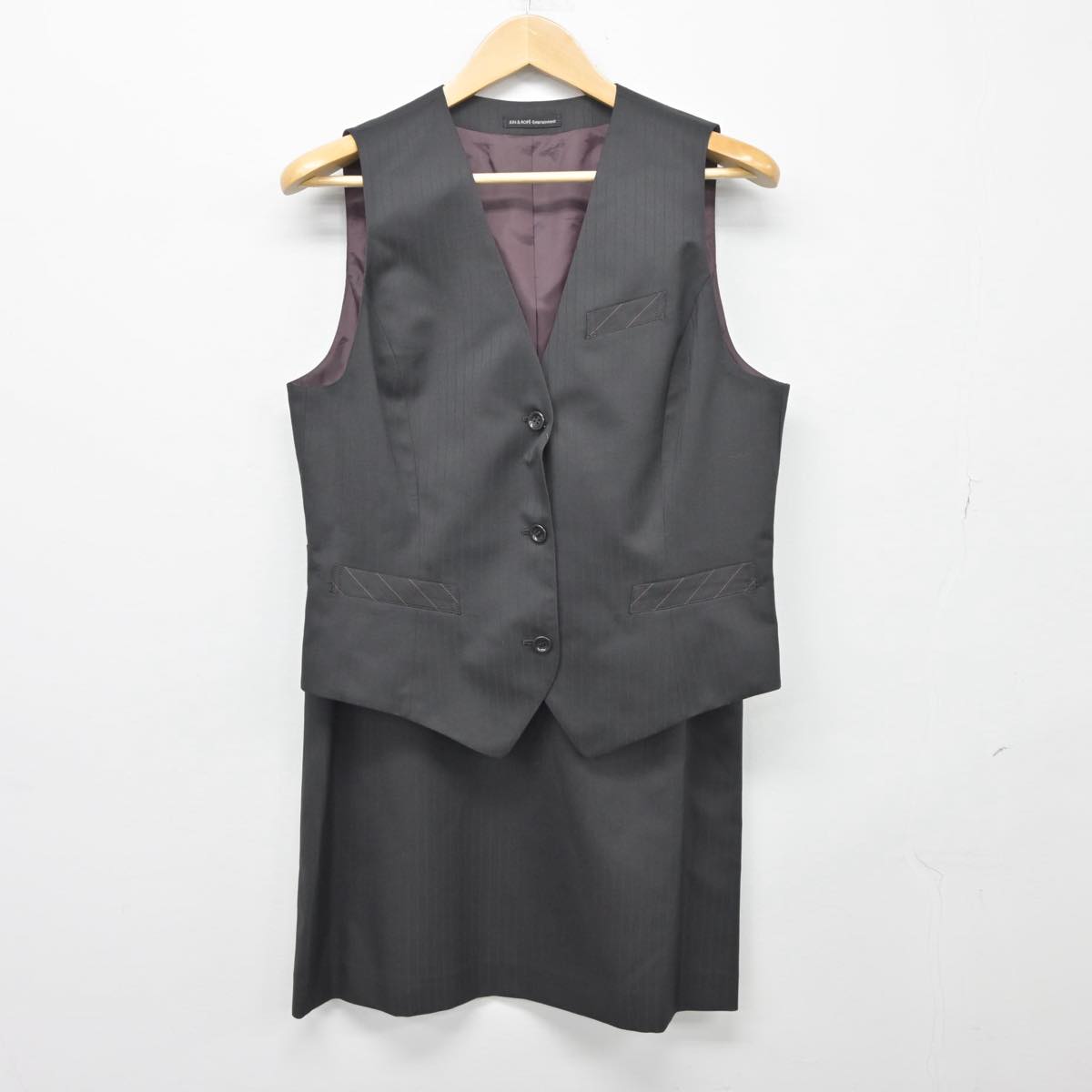 【中古】 事務服 女子制服 2点（ベスト・スカート）sf026544