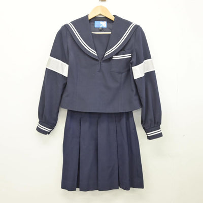 【中古】静岡県 吉田中学校 女子制服 2点（セーラー服・スカート）sf026547