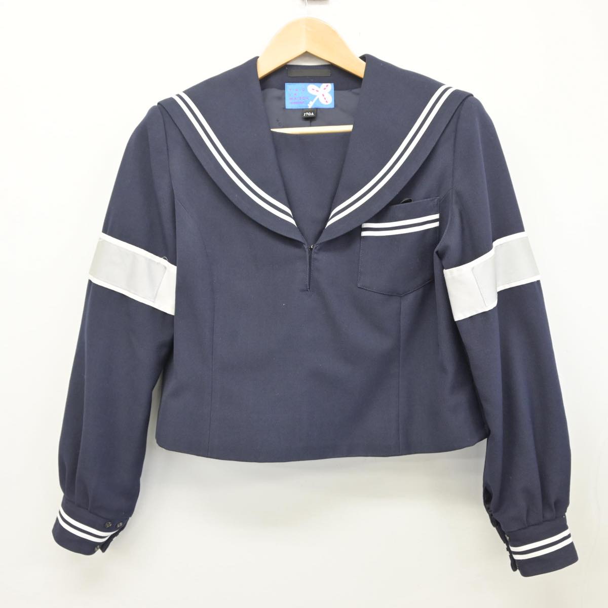 【中古】静岡県 吉田中学校 女子制服 2点（セーラー服・スカート）sf026547