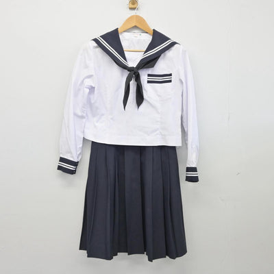 【中古】静岡県 吉田中学校 女子制服 3点（セーラー服・スカート）sf026548