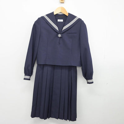 【中古】千葉県 堀江中学校 女子制服 2点（セーラー服・ジャンパースカート）sf026606