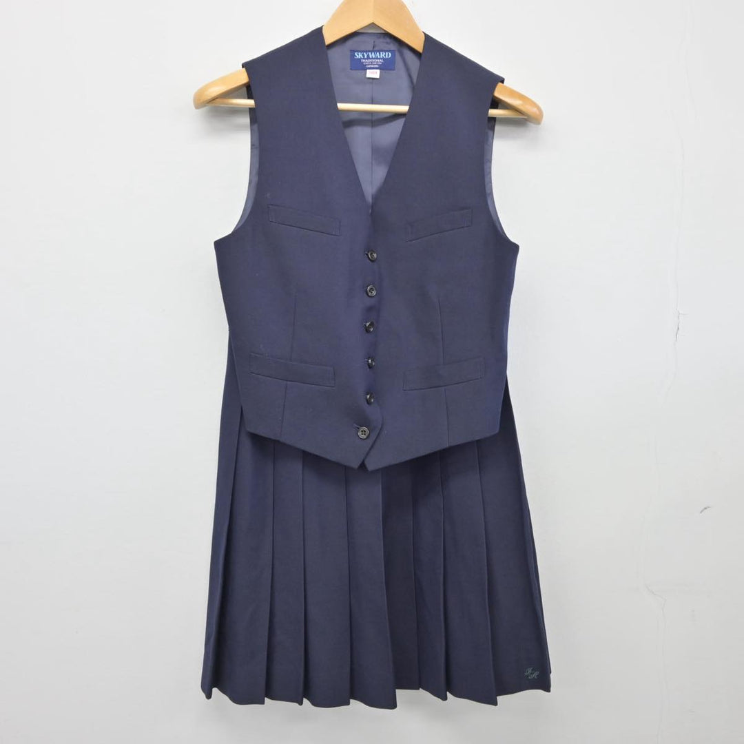 【中古】千葉県 市川東高等学校 女子制服 4点（ブレザー・ベスト・スカート）sf026636