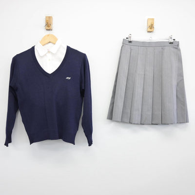 【中古】神奈川県 平塚学園高等学校 女子制服 3点（シャツ・ニット・スカート）sf026655