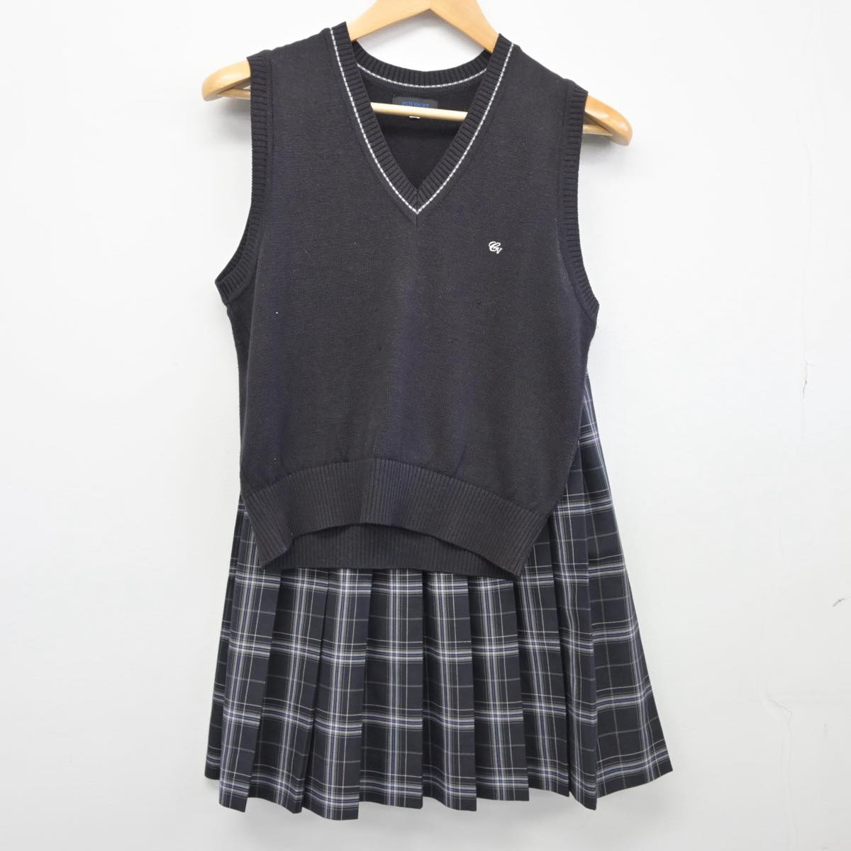 【中古】東京都 調布市立第五中学校 女子制服 4点（ブレザー・ニットベスト・スカート）sf026715