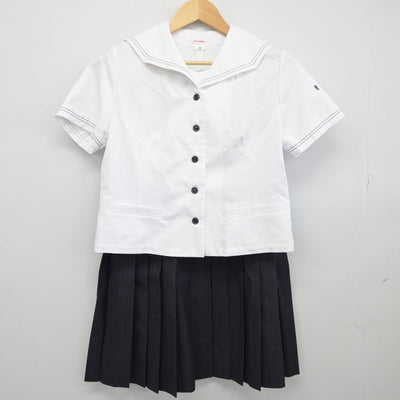 【中古】大分県 陽志館高等学校 女子制服 4点（セーラー服・スカート）sf026720