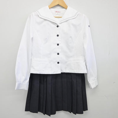 【中古】大分県 陽志館高等学校 女子制服 4点（セーラー服・スカート）sf026720