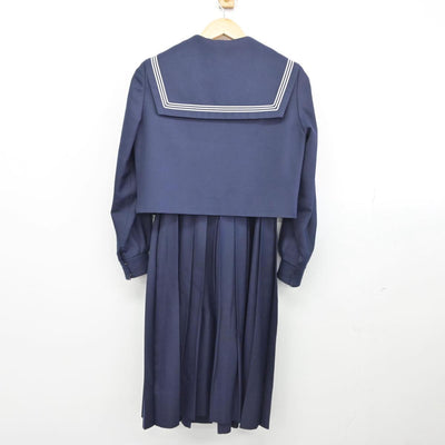 【中古】福岡県 田隈中学校 女子制服 3点（セーラー服・ジャンパースカート）sf026745