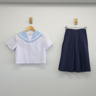 【中古】神奈川県 鵜野森中学校 女子制服 2点（セーラー服・スカート）sf026749