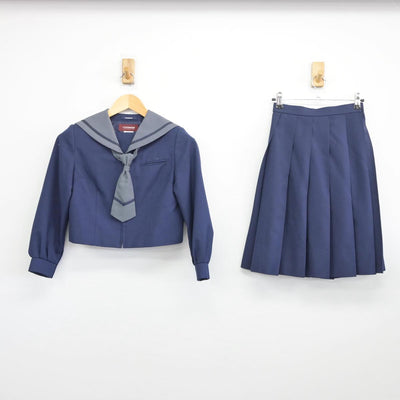 【中古】神奈川県 鵜野森中学校 女子制服 3点（セーラー服・スカート）sf026751