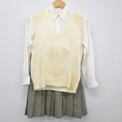 【中古】東京都 帝京高等学校/旧モデル 女子制服 3点（シャツ・ニットベスト・スカート）sf026778