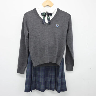 【中古】東京都 國學院高等学校 女子制服 5点（ブレザー・シャツ・ニット・スカート）sf026803