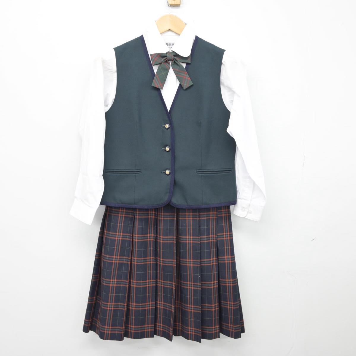 【中古】大阪府 大阪桐蔭中学校 女子制服 5点（ブレザー・ベスト・シャツ・スカート）sf026827