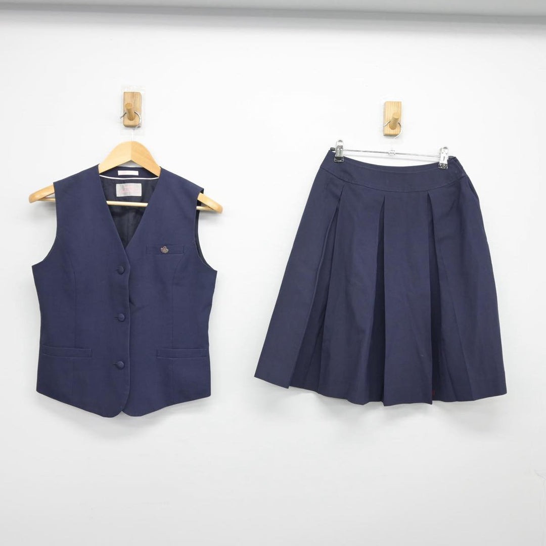 A548/T(中古)埼玉県 与野高校 女子制服7点 /160A/M/L/W63/校章