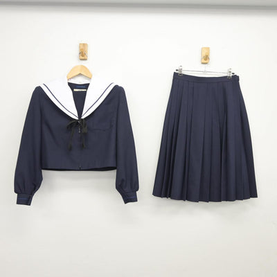 【中古】愛知県 西枇杷島中学校 女子制服 3点（セーラー服・スカート）sf026835