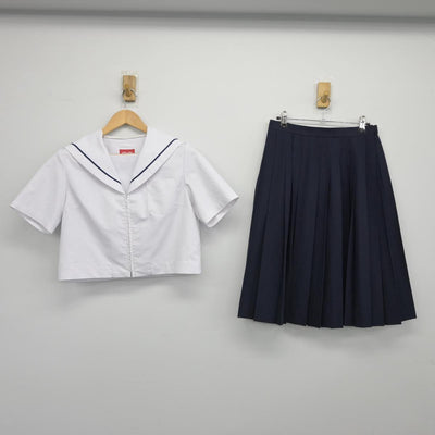 【中古】愛知県 西枇杷島中学校 女子制服 2点（セーラー服・スカート）sf026837