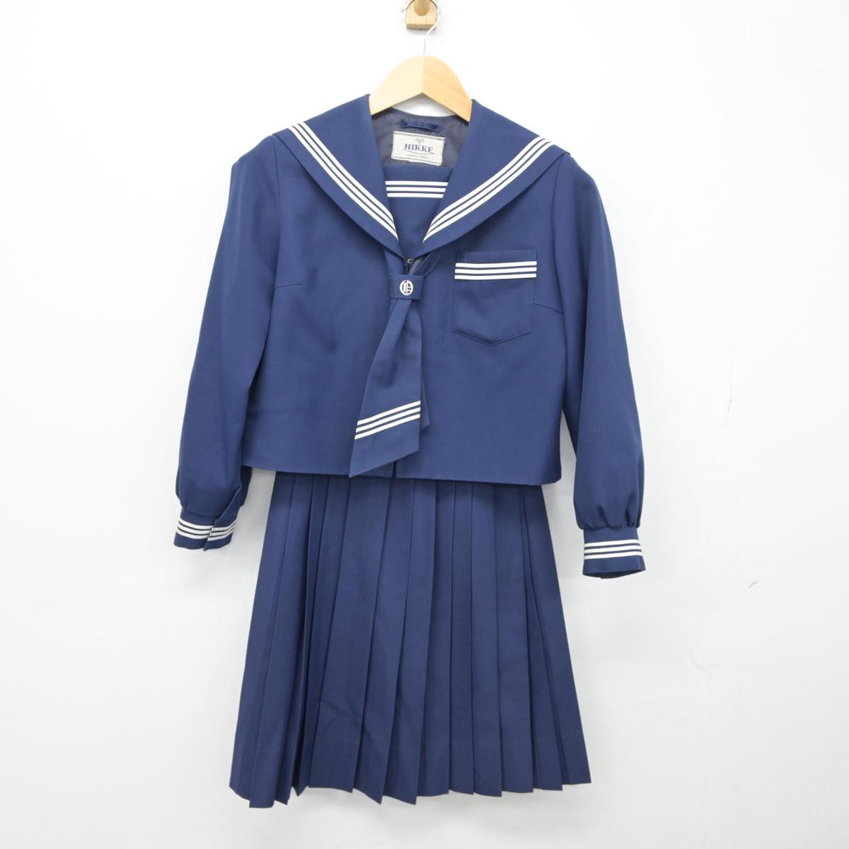 【中古】兵庫県 大津中学校 女子制服 3点（セーラー服・スカート）sf026846