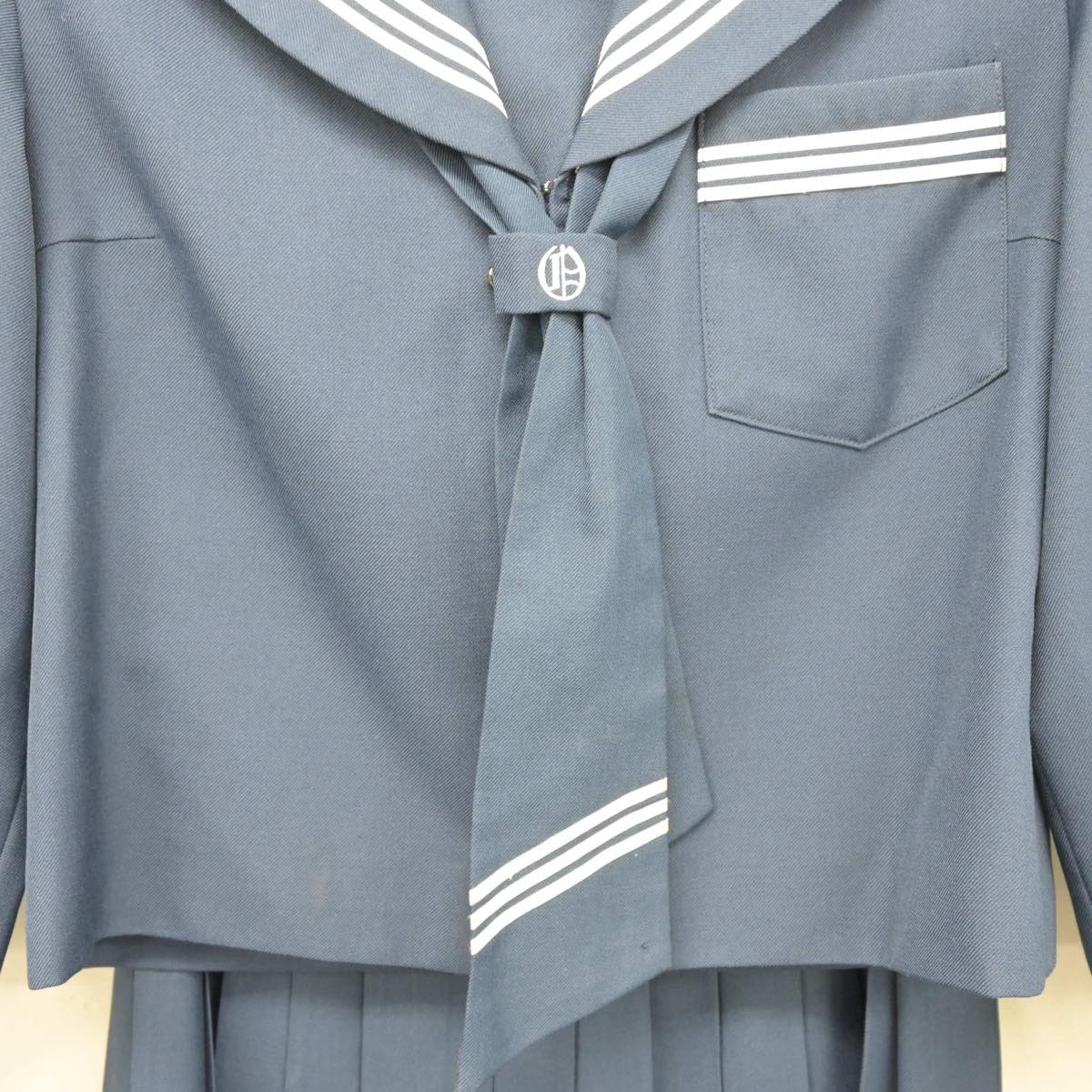 【中古】兵庫県 大津中学校 女子制服 3点（セーラー服・スカート）sf026847