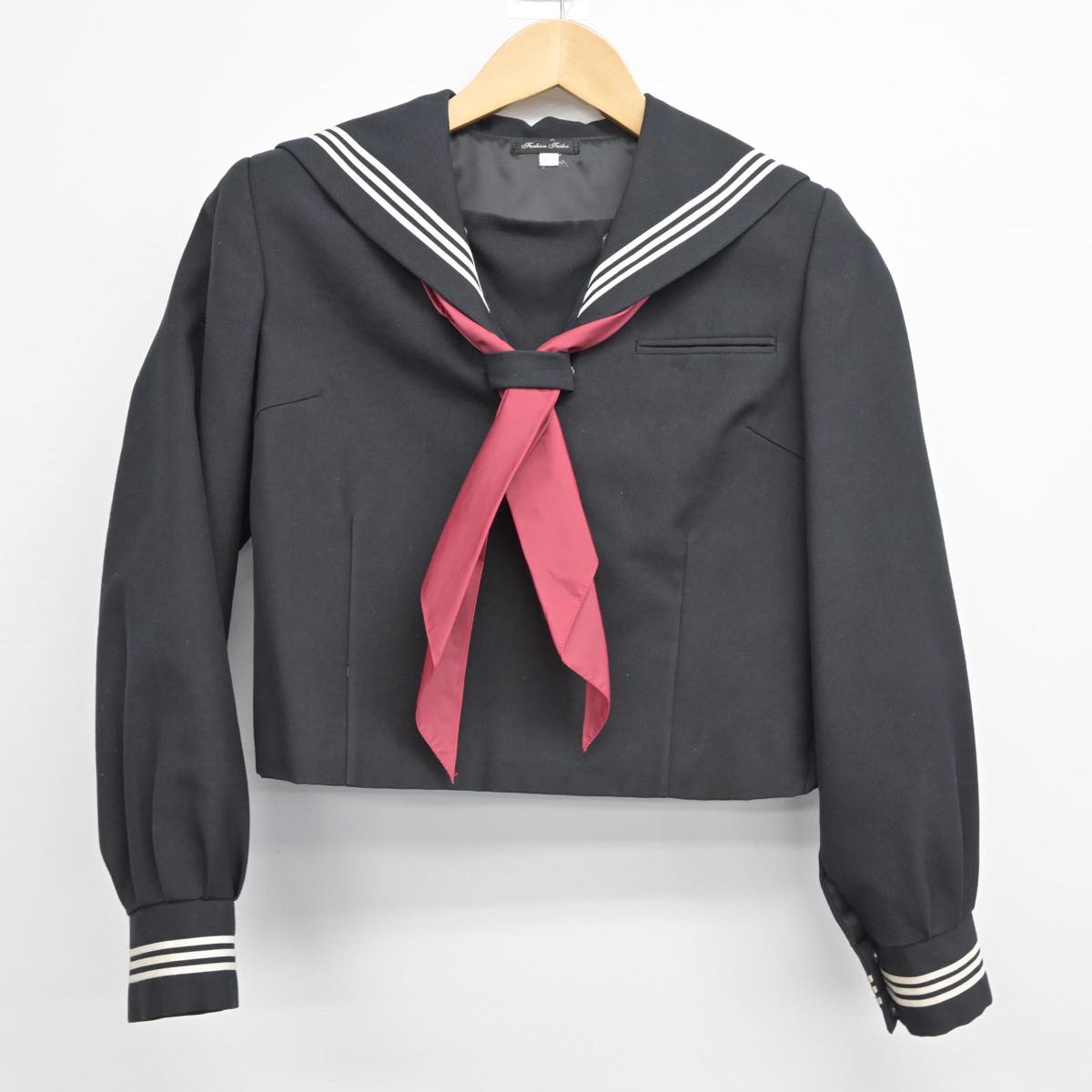 【中古】埼玉県 加須西中学校 女子制服 3点（セーラー服・ジャンパースカート）sf026860