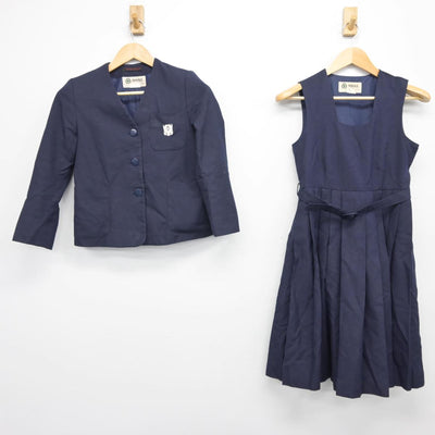 【中古】東京都 篠崎第二中学校 女子制服 3点（ブレザー・ジャンパースカート）sf026872