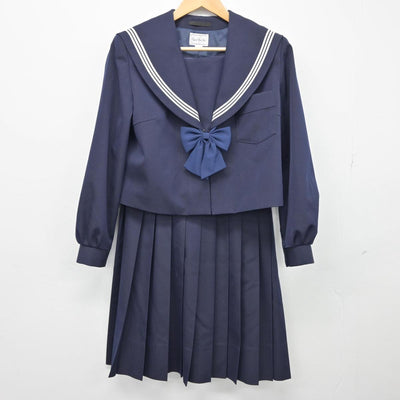 【中古】佐賀県 基山中学校 女子制服 3点（セーラー服・スカート）sf026873