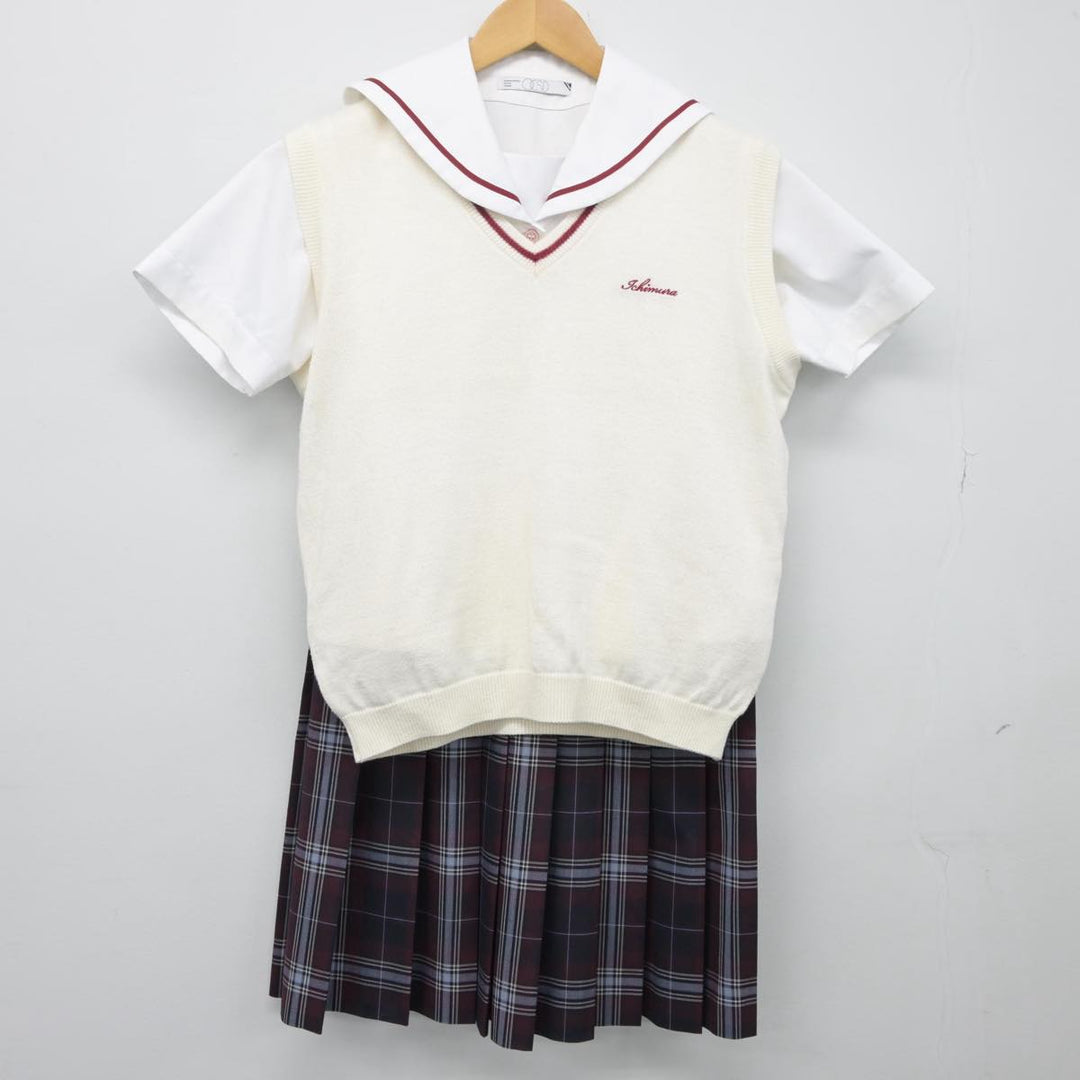 【中古制服】愛知県 名古屋経済大学市邨高等学校 女子制服 3点（セーラー服・ニットベスト・スカート）sf026887【リサイクル学生服】 | 中古制服 通販パレイド