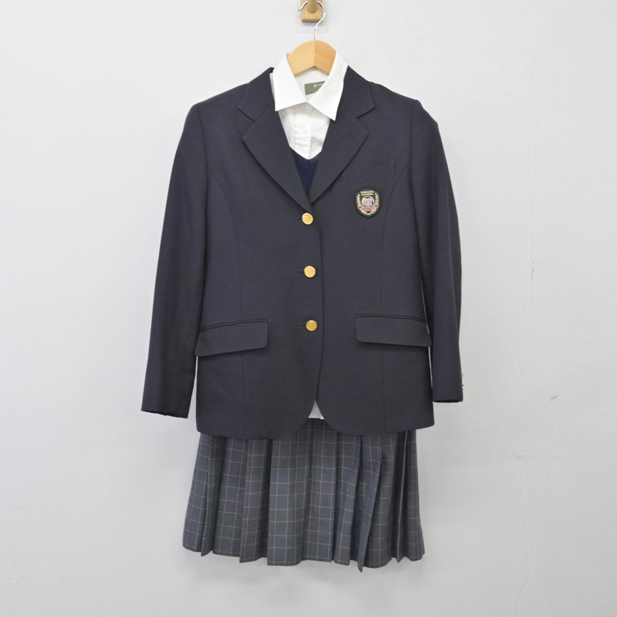 【中古】千葉県 芝浦工業大学柏中学高等学校 女子制服 5点（ブレザー・シャツ・ニット・スカート）sf026906