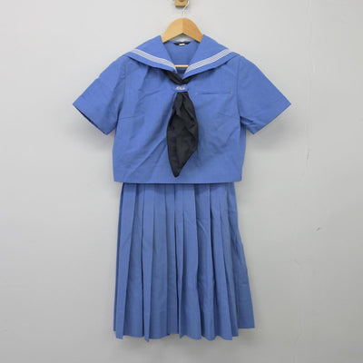 【中古】福岡県 朝倉高等学校 女子制服 3点（セーラー服・スカート）sf026910