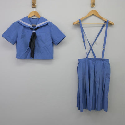 【中古】福岡県 朝倉高等学校 女子制服 3点（セーラー服・スカート）sf026910