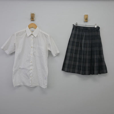 【中古】大阪府 花園高等学校 女子制服 2点（シャツ・スカート）sf026913