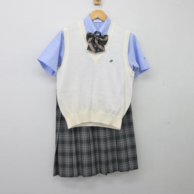 【中古】東京都 杉並総合高等学校 女子制服 4点（シャツ・ニットベスト・スカート）sf026925