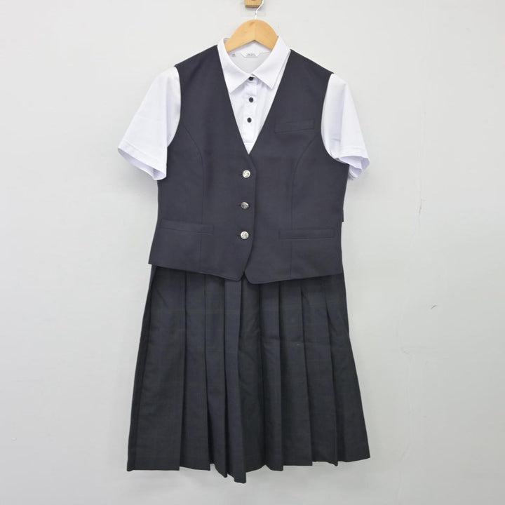 【中古】兵庫県 相生高等学校 女子制服 3点（シャツ・ベスト・スカート）sf026936