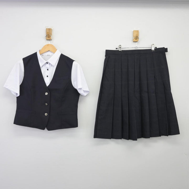 【中古】兵庫県 相生高等学校 女子制服 3点（シャツ・ベスト・スカート）sf026936